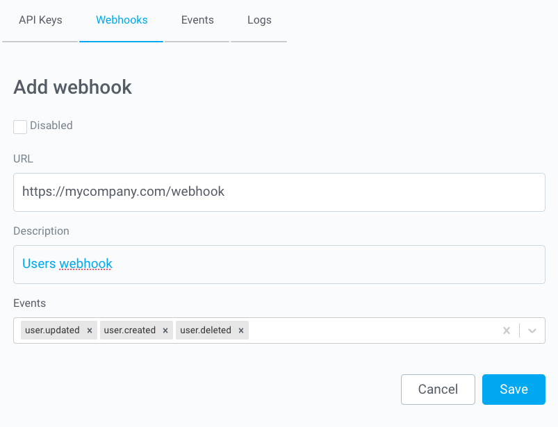 add webhook