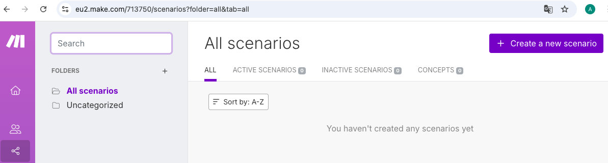 create scenario