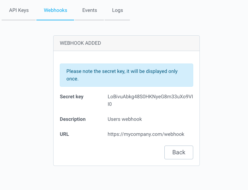 webhook added